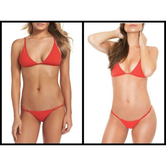 💕MINIMALE ANIMALE💕 Mirage Briefs Bikini Bottom - Cherry Red Small S NWOT - Picture 3 of 8